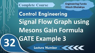 Masons Gain Formula for Signal Flow Graph Steps Process and GATE Example 3 [upl. by Aienahs]