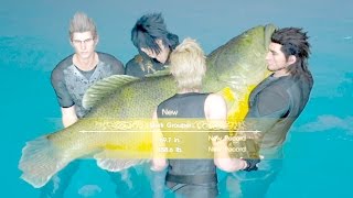 Final Fantasy XV Side Quest Anglers Nightmare FFXV Best Fishing Rod Tranquility [upl. by Dnomso]