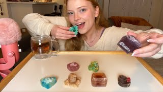 ASMR✨✨Eating Edible Crystals 💜🩷💙 [upl. by Cristy]