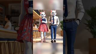 Two cats fell in love in college cat catlover kitten catshorts smartcat ai cute cutecat [upl. by Innaig]