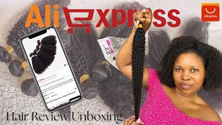 AliExpressHair reviewCurly bundles hair unboxing [upl. by Assehc]