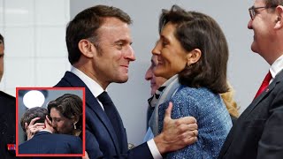 Photos dEmmanuel Macron et Amélie OudéaCastera très proches après la cérémonie des JO [upl. by Cassella]