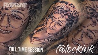 TATUAGEM RETRATO REALISTA  LOCKINK  TATUANDO EM TEMPO REAL [upl. by Ahsin]