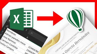 COMBINAR CORRESPONDENCIA Enlaza un archivo de EXCEL con Corel Draw 2022 [upl. by Eseeryt]