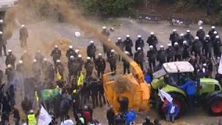 Raw Belgian Farmers Protest Low Milk Prices [upl. by Clovis]