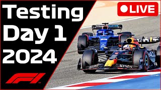 🔴2024 F1 Bahrain Testing Day 1  Commentary  Data [upl. by Yreffeg]