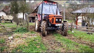 Zetor 6245 amp Zetor 5245  Izvlačenje stajnjaka U EKSTREMNIM USLOVIMA Blato i kiša [upl. by Wauters243]