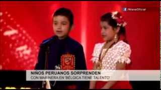 Niños peruanos sorprenden con marinera en Bélgica Tiene Talento [upl. by Refiffej]