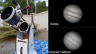 Jupiter through 8quot Dobsonian Visible and Infrared [upl. by Rojas]