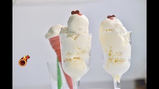 Vanilla Ice Cream with 2 Ingredients  No EggNo Ice Cream Machine Recipe Ep353 [upl. by Nahbois]