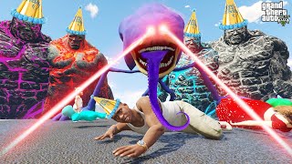 Sonic Monster Destroy Franklin Birthday but Franklin kills Lava god in GTA 5 [upl. by Orion]