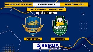 AO VIVO PATO FUTSAL X MARRECO  QUARTAS DE FINAL  PARANAENSE DE FUTSAL SÉRIE OURO 2023 [upl. by Laverne]