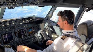 Boeing B737 Pilot View  Startup and Take Off To Paris CDG [upl. by Siuoleoj361]