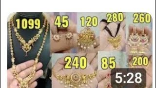 wholesale 1gm gold jewellery collection for order 9515847193 [upl. by Nonnelg730]