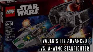 LEGO Star Wars 75150  Vader’s TIE Advanced vs AWing Starfighter Timelapse [upl. by Ladd]