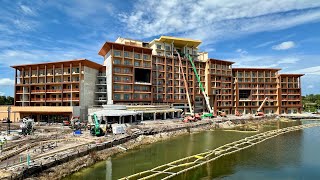 Disneys Polynesian Village Resort DVC Tower construction update in 4K at Walt Disney World [upl. by Baugh928]