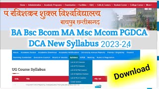 Prsu Syllabus Kaise Download Kare  Pt Ravishankar University New syllabus  prsu syllabus 2023 [upl. by Nosnev]