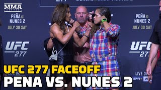 Julianna Pena Amanda Nunes Intense In UFC 277 Faceoff  MMA Fighting [upl. by Ynamreg]