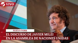 EN VIVO JAVIER MILEI DA SU PRIMER DISCURSO EN LA ASAMBLEA GENERAL DE LA ONU [upl. by Ahter]