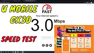 U MOBILE GX30 prepaid speed test [upl. by Attener]