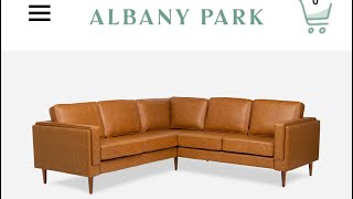 Albany Park Vegan Leather Corner Sectional Review  falls apart [upl. by Honor]