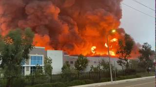 Amazon wearhouse fire in San Bernardino California 2020 [upl. by Karleen]