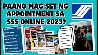 PAANO MAG SET NG APPOINTMENT SA SSS ONLINE 2023  How To Set An Appointment In SSS via Online [upl. by Khalin]