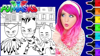 Coloring PJ Masks Catboy Owlette amp Gekko Coloring Page  Ohuhu Art Markers [upl. by Lednic]