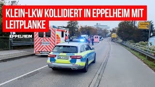 Unfall in Eppelheim KleinLkw prallt gegen Leitplanke  Fahrer verletzt [upl. by Nagem]