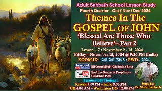 SABBATH SCHOOL LESSON STUDY Blessed are those who Believe Part 2 [upl. by Sonahpets]