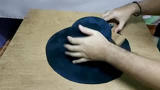 Cutting the hat brim with DIY brim cutter [upl. by Ttocserp]