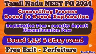 Tamil Nadu NEET PG Counselling process  Round to Round Explanation  Free Exit amp Forfeiture Round [upl. by Killarney]