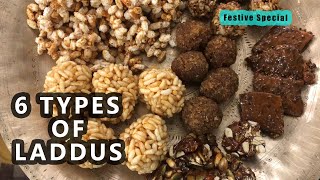 6 types of Laddus and Murki  Lakshmi Puja Diwali Special  Easy Recipe [upl. by Lemire353]