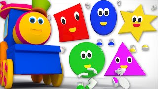 five little shapes  Kids Tv Show  nursery rhyme  Shapes Song Kids Tv  Bob The Train [upl. by Nevram]