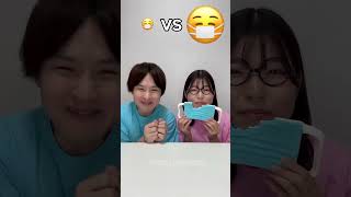 Big Mask Vs Small Mask Eating challenge 🤣shortstrendinghumanitychallengeytshortsviral [upl. by Annavas]