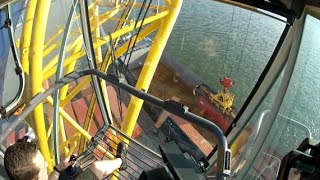 Liebherr LHM400 Compilation Training Mobile harbour crane Port of Antwerp GoPro [upl. by Dnomhcir261]