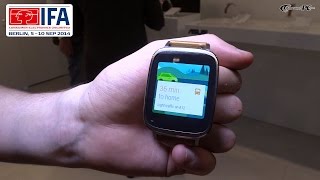 IFA 2014 ASUS ZenWatch Android Wear Smartwatch English [upl. by Nnanaej]