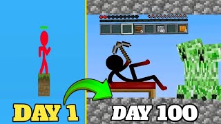 Minecraft stickman 100 day survival minecraft AnshuBisht [upl. by Irahk520]