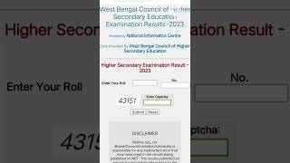 WB Higher Secondary Result 2024 Check in online  WBCHSE HS Result check by Online shortvideo HS [upl. by Burnard]