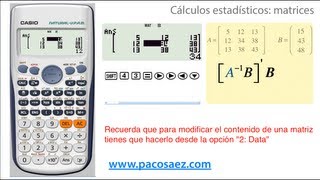 Calculadoras CASIO cálculos con matrices [upl. by Adneral]