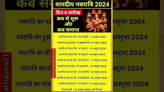 शारदीय नवरात्रि 2024 में कब है Durga puja kab hai 2024 shardiya Navratri 2024 Date and time durga [upl. by Scever]