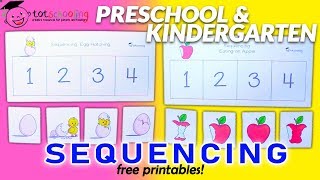 SEQUENCING ACTIVITY FOR PRESCHOOL amp KINDERGARTEN  Free Printables by Totschooling [upl. by Whitson]