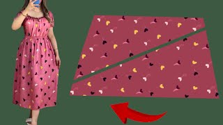 🔥WOW🪡Only 17 meter fabric 🧵 Stylish Trends Dresses Idea Cut and Sew in 10 Minutes 💃 [upl. by Ahseuqram879]