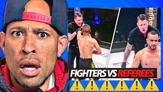 REFEREES VS FIGHTERS  REFEREE CHOKES FIGHTERS Reaction This is NUTS [upl. by Byrle]