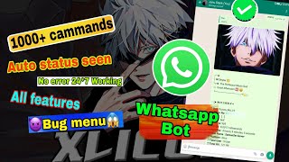 WhatsApp Bot with 1000 features 🥵  how to make WhatsApp bot for free  new whatsapp bot 2024 free [upl. by Nightingale]