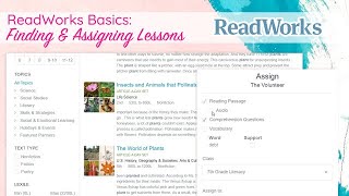 Readworks Finding and Assigning Lessons [upl. by Asilrac829]