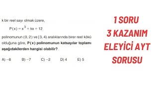 Yorum yeteneğinizi yükseltecek harika Polinom sorusu yks ayt polinomlar [upl. by Llerraf115]