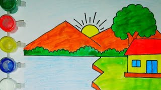 Scenery Drawing for Kids  Baby Drawing  How to draw [upl. by Chenee]