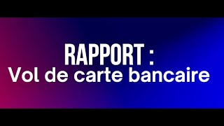 Rapport de Police Municipale Vol de Carte Bancaire [upl. by Aenehs900]