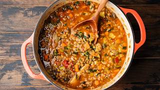 Sausage  Lentils  The Best Winter Soup Ever [upl. by Wunder]